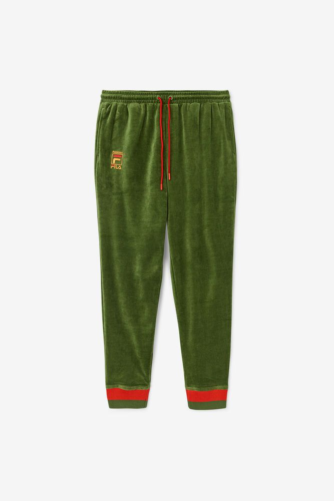 Fila X Paterson Velour Green Pants Mens - NZ 36285-TRVP